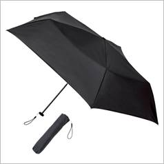 晴雨兼用  スマホより軽い丈夫な折傘　カラー　ブラック